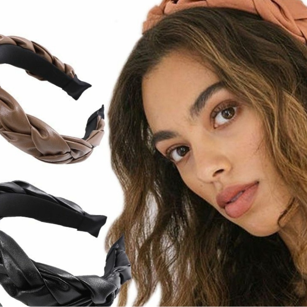 Scunci Brown Twisted Leather Headband